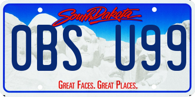 SD license plate 0BSU99