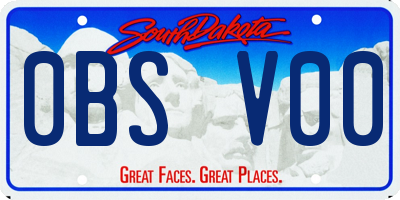 SD license plate 0BSV00