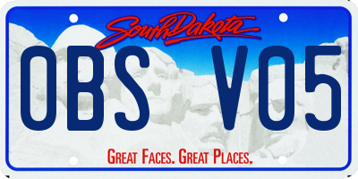 SD license plate 0BSV05
