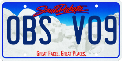 SD license plate 0BSV09