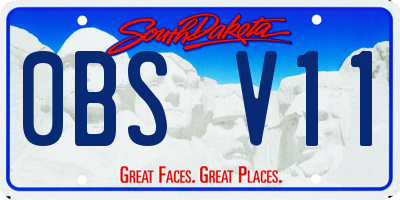 SD license plate 0BSV11