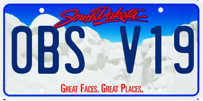 SD license plate 0BSV19