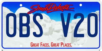 SD license plate 0BSV20