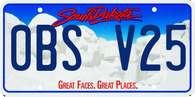 SD license plate 0BSV25