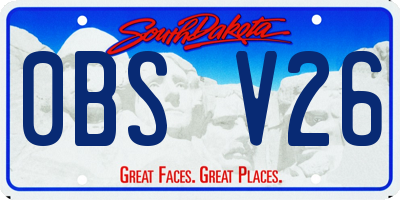SD license plate 0BSV26