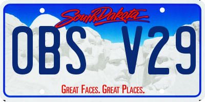 SD license plate 0BSV29