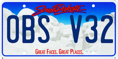 SD license plate 0BSV32
