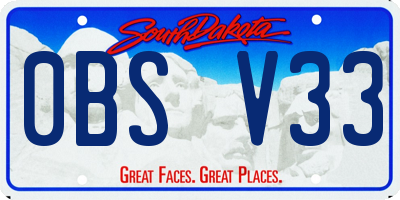 SD license plate 0BSV33