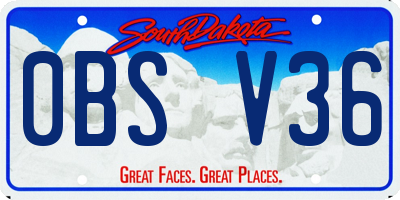 SD license plate 0BSV36