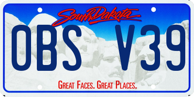 SD license plate 0BSV39
