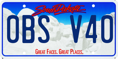SD license plate 0BSV40
