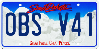 SD license plate 0BSV41