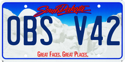 SD license plate 0BSV42