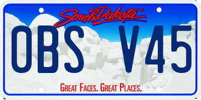 SD license plate 0BSV45