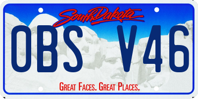 SD license plate 0BSV46