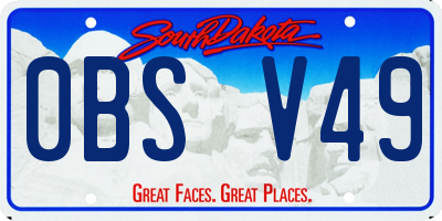 SD license plate 0BSV49