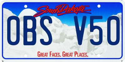 SD license plate 0BSV50