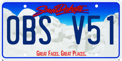 SD license plate 0BSV51