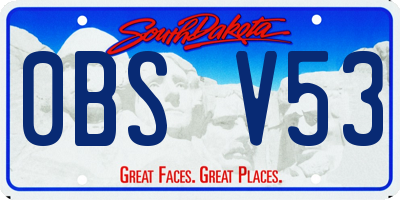 SD license plate 0BSV53