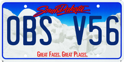 SD license plate 0BSV56