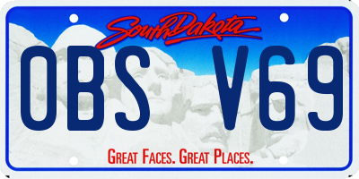 SD license plate 0BSV69