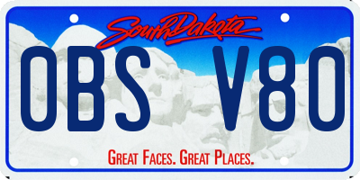SD license plate 0BSV80
