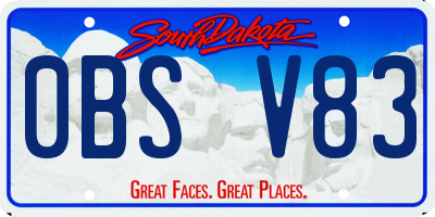 SD license plate 0BSV83