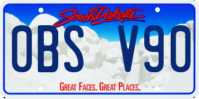 SD license plate 0BSV90