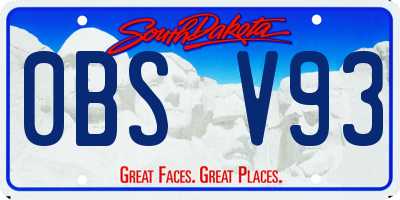 SD license plate 0BSV93
