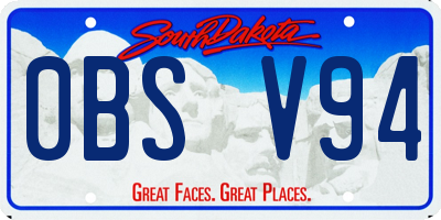 SD license plate 0BSV94