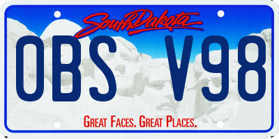 SD license plate 0BSV98