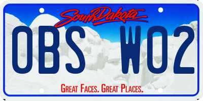 SD license plate 0BSW02