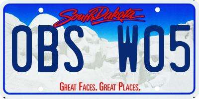 SD license plate 0BSW05