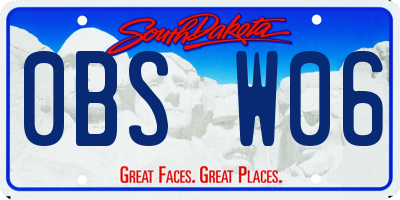 SD license plate 0BSW06