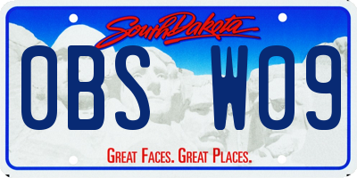 SD license plate 0BSW09