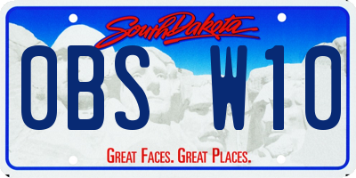 SD license plate 0BSW10