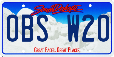 SD license plate 0BSW20