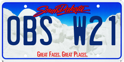 SD license plate 0BSW21