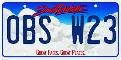 SD license plate 0BSW23