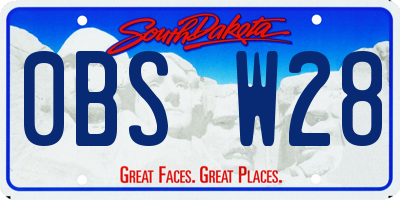 SD license plate 0BSW28