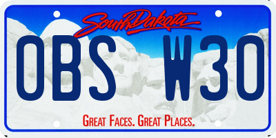 SD license plate 0BSW30