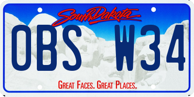 SD license plate 0BSW34
