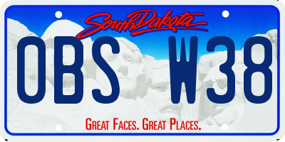 SD license plate 0BSW38