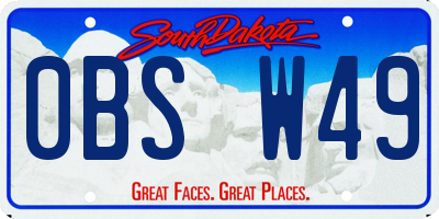 SD license plate 0BSW49