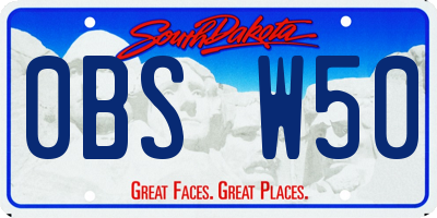 SD license plate 0BSW50