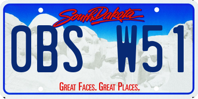 SD license plate 0BSW51