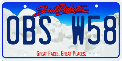 SD license plate 0BSW58
