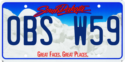SD license plate 0BSW59