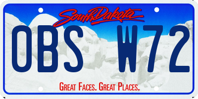 SD license plate 0BSW72