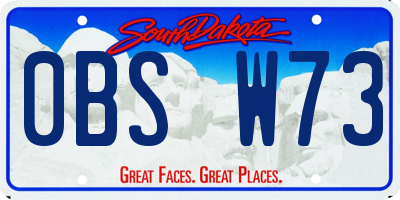 SD license plate 0BSW73